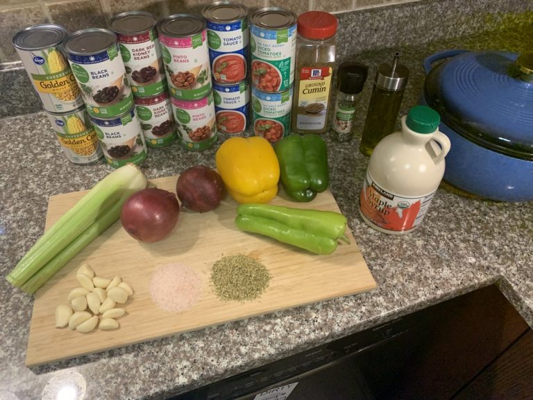 Big batch vegan chili recipe ingredients