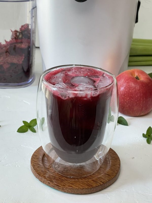 Burgundy beetroot juice