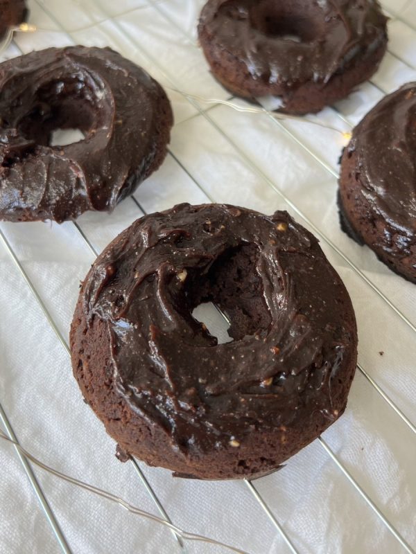 Chocolate pumpkin donuts