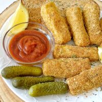 Crispy vegan chicken sticks