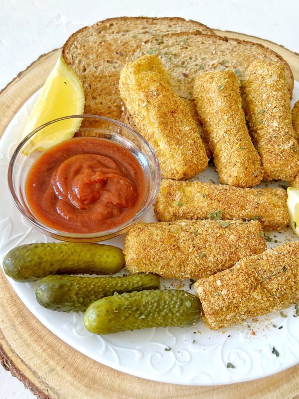 Crispy vegan chicken sticks