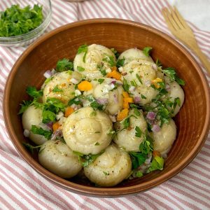 Cute glutenfree gnocchi mushroom tops