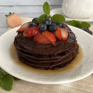 Glutenfree vegan chocolate pancakes