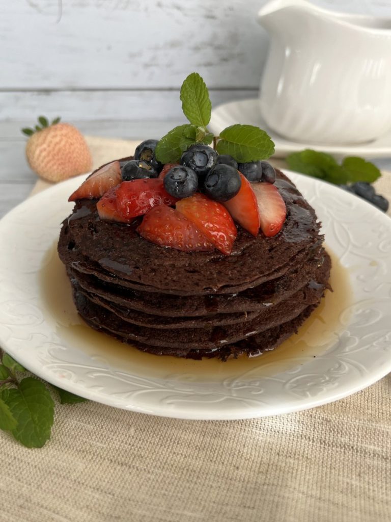 Glutenfree vegan chocolate pancakes