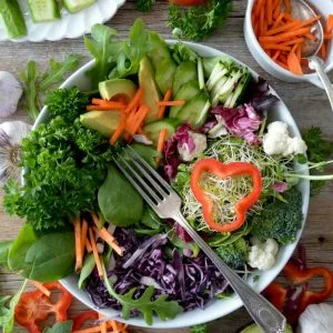 Salad plate with various vegetables; credit: nadine primeau, unsplash