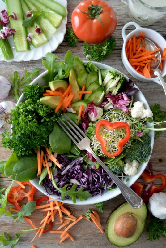 Salad plate with various vegetables; credit: nadine primeau, unsplash