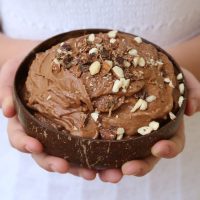 Vegan chocolate banana ice cream