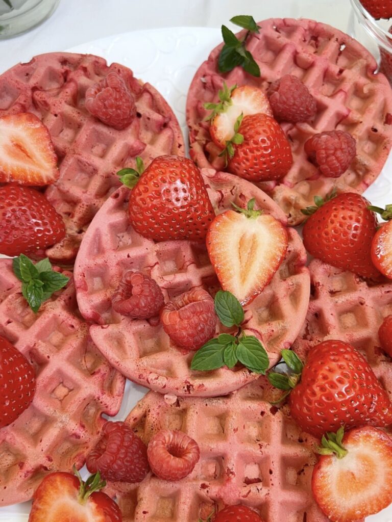 Pink waffles recipe