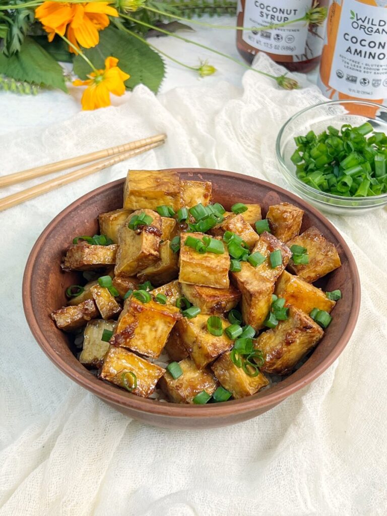 Sweet savory baked tofu 1