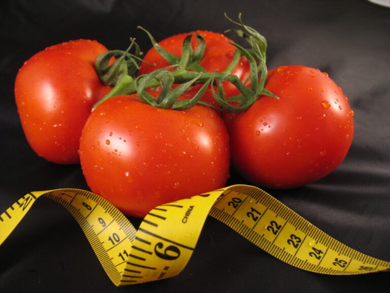 Tomatoes measuring tape